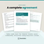 What's inside the Employment Agreement: parties, duties, hours, pay, probation, vacation, leaves, confidentiality, work product, ending employment and an employer checklist.
