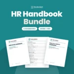HR Handbook Bundle by Standardize It: the Employee Handbook and Health and Safety Handbook covers side by side. 2 handbooks, Word + PDF.