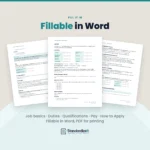 The Job Ad Template is fillable in Word: job basics, duties, qualifications, pay and How to Apply, with a PDF for printing.